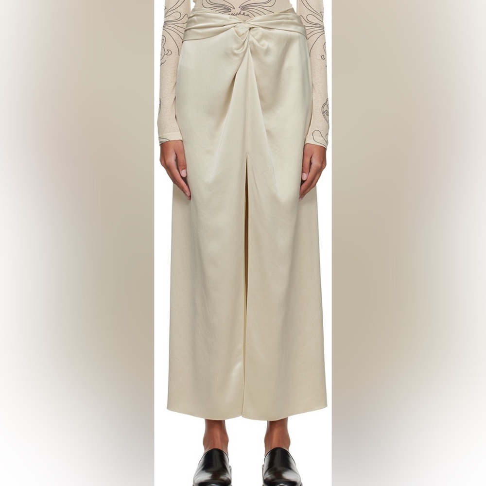 Nanushka Beige Heida Maxi Skirt Sz M